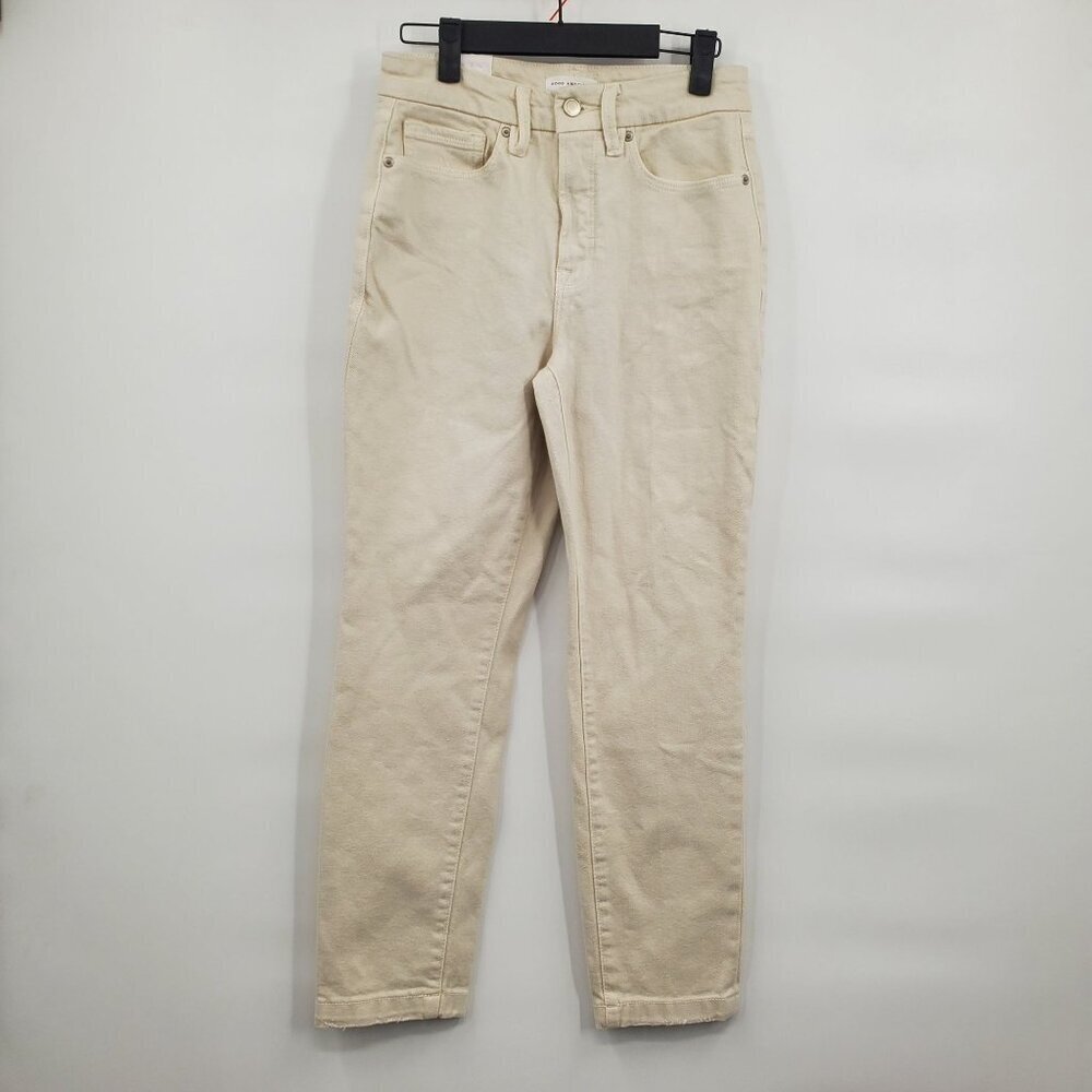 Good American Skinny Fit High Rise Gap Proof Jeans Women Size 26 NWT Cream